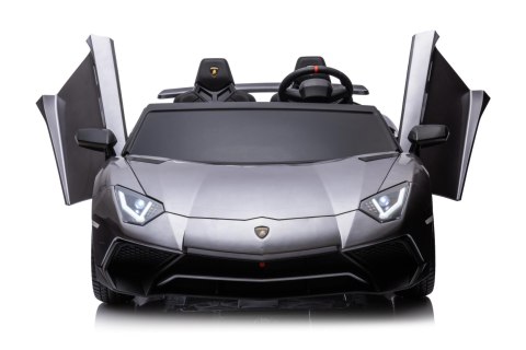 Lamborghini Aventador SV na akumulator dla 2 dzieci Szary + Silnik bezszczotkowy + Pompowane koła + Audio LED