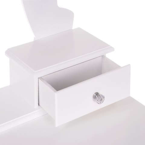 Toaletka biała KARI lustro LED + taboret