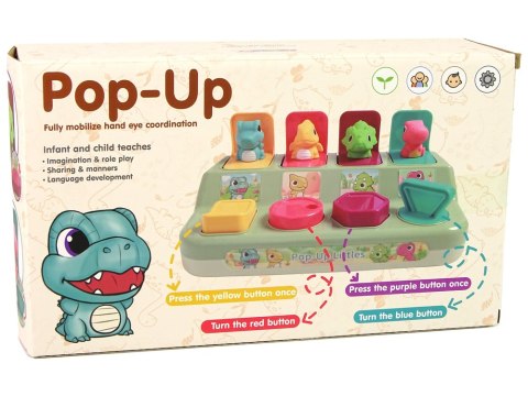 Zabawka Zręcznościowa Pop-up dla Malucha Zwierzątka Dinozaury LEAN Toys