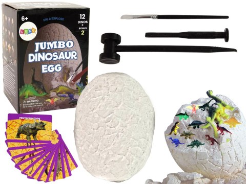 Zestaw Archeologiczny Wykopaliska Ogromne Jajo 12 Figurek Dinozaur LEAN Toys