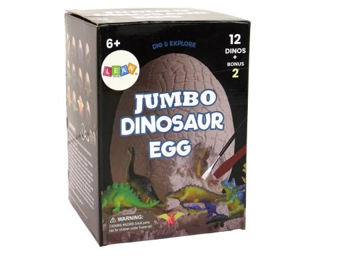 Zestaw Archeologiczny Wykopaliska Ogromne Jajo 12 Figurek Dinozaur LEAN Toys