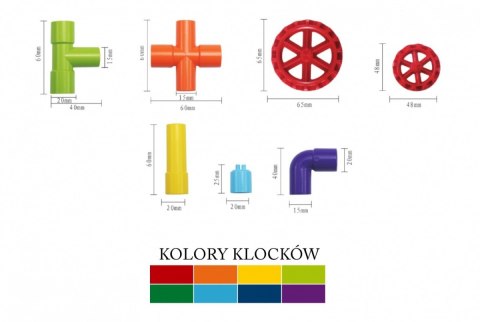 Klocki Złączki 68 elementów w pudełku ASKATO