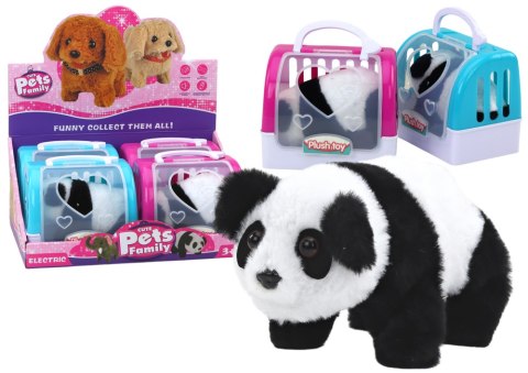 Panda Interaktywna Pluszowa W Transporterze Różowy Niebieski LEAN Toys