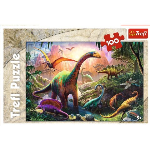 Puzzle 100 elementów, Świat dinozaurów Trefl