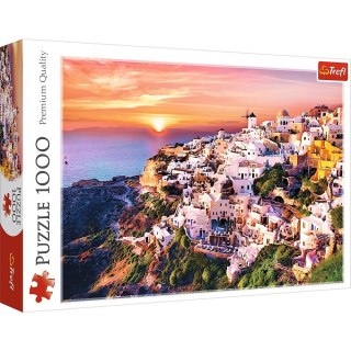 Puzzle 1000 elementów Zachód słońca nad Santorini Trefl