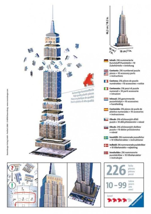 Puzzle 3D 216 elementów Empire State Building Ravensburger Polska