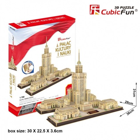 Puzzle 3D Palac Kultury i Nauki, 144 elementy Cubic Fun