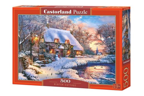 Puzzle 500 elementów - Zimowy domek Castor