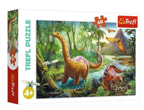 Puzzle 60 elementów - Wędrówki dinozaurów Trefl