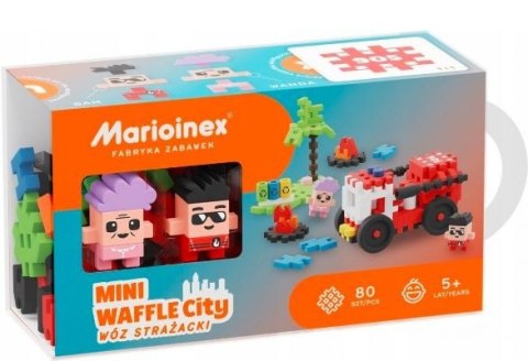 Klocki Waffle mini - Wóz strażacki 80 elementów Marioinex