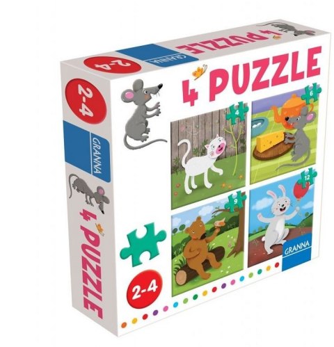 Puzzle z myszką 4 ,6,9,12 elementów Granna