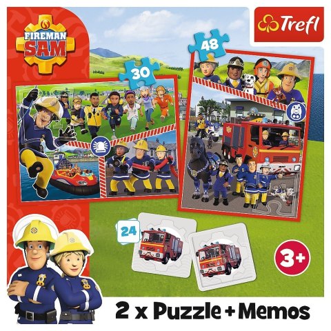 Puzzle 2w1 memos Drużyna Strażaka Sama Trefl