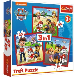 Puzzle 3w1 Wesołe pieski, Psi Patrol Trefl