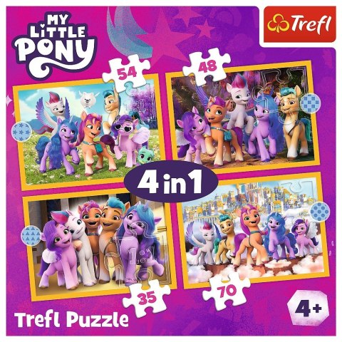 Puzzle 4w1 Poznaj kucyki Pony Trefl