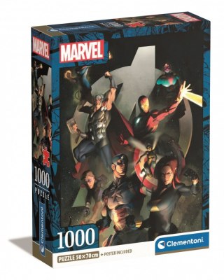 Puzzle 1000 elementów Compact Marvel The Avengers Clementoni