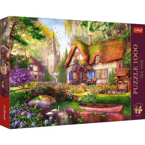 Puzzle 1000 elementów Premium Urocza chatka w lesie Trefl