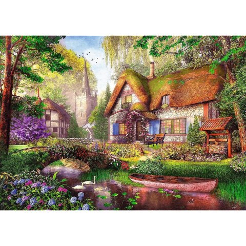 Puzzle 1000 elementów Premium Urocza chatka w lesie Trefl