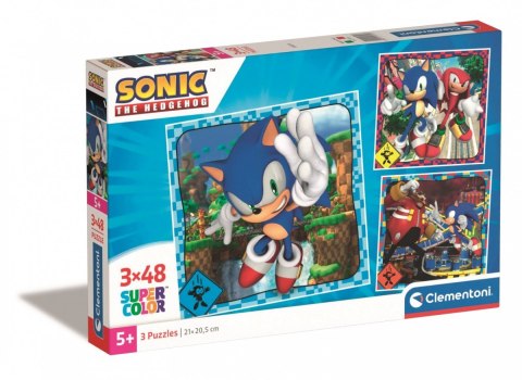 Puzzle 3x48 elementów Sonic Clementoni