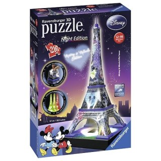 Puzzle 3D Budynki Nocą Wieża Eiffla Disney Ravensburger Polska