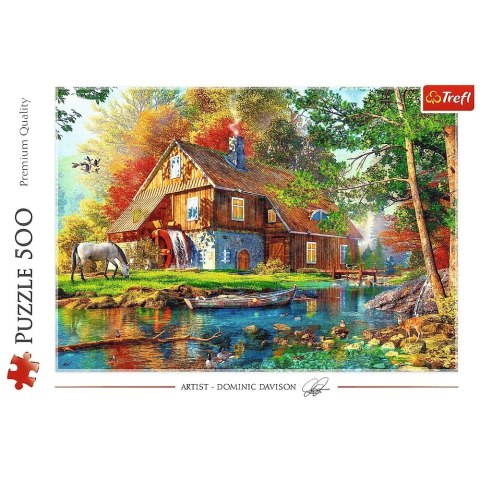 Puzzle 500 elementów Chatka nad rzeką Trefl