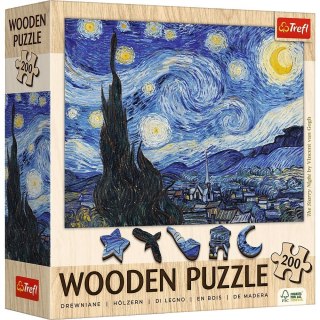 Puzzle drewniane 200 elementów Gwiaździsta Noc Vincent van Gogh Trefl