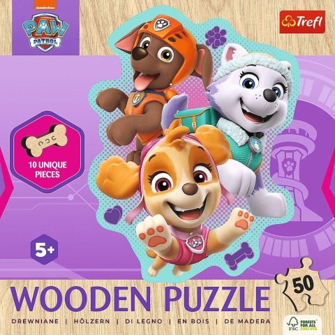 Puzzle drewniane 50 elementów Psi Patrol Wesoła gromadka piesków Trefl