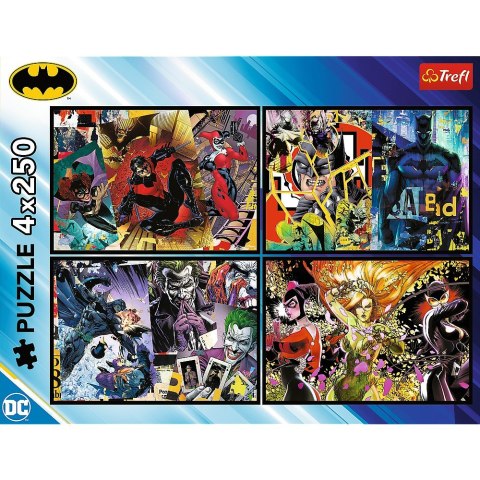 Puzzle 4x250 elementów Batman w akcji Trefl