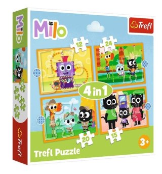 Puzzle 4w1 Poznaj Milo i jego przyjaciół Trefl