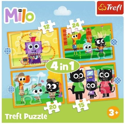 Puzzle 4w1 Poznaj Milo i jego przyjaciół Trefl