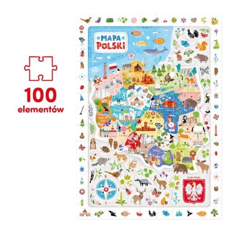 Puzzle obserwacyjne - Mapa Polski 100 elementów CzuCzu