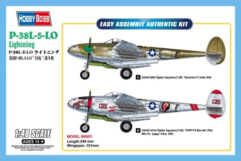 Model plastikowy P-38L-5-L0 Lightning amerykański samolot bojowy Hobby Boss