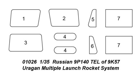 Model plastikowy Russian 9p140 TEL of 9K57 Uragan Multiple Launch Rocket System Trumpeter