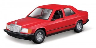 Model metalowy Mercedes Benz 190E 1987 1/24 czerwony Bburago