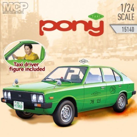 Model plastikowy Hyundai Pony gen. 1 Taxi 1/24 Academy