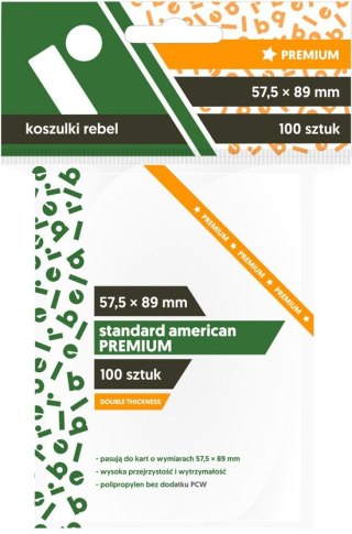 Koszulki 57,5 x 89 mm standard American Premium 100 sztuk Rebel