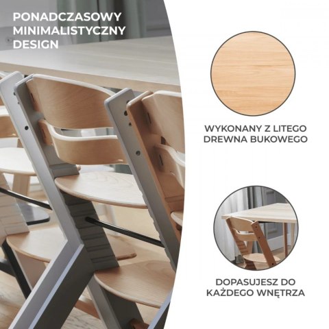 Krzesełko do karmienia ENOCK NATURAL GREY Kinderkraft