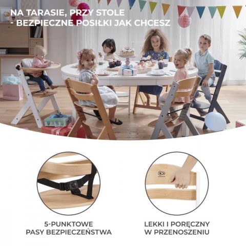 Krzesełko do karmienia ENOCK NATURAL GREY Kinderkraft