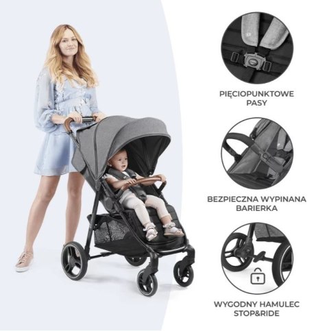 Wózek spacerowy GRANDE PLUS GREY Kinderkraft