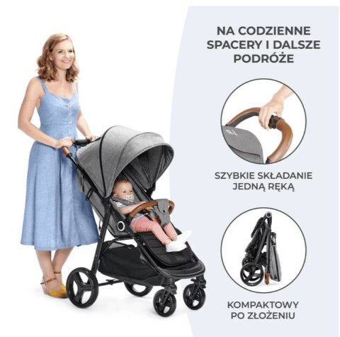 Wózek spacerowy GRANDE PLUS GREY Kinderkraft