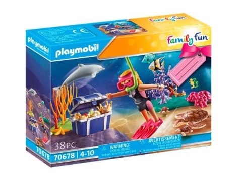 Zestaw figurek Family Fun 70678 Zestaw upominkowy Płetwonurek - poszukiwaczka skarbów Playmobil