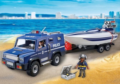 Zestaw z figurkami City Action 5187 Pojazd terenowy policji z motorówką Playmobil