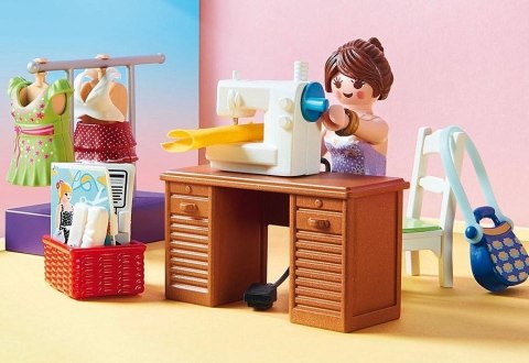 Zestaw z figurkami Dollhouse 70208 Sypialnia z kącikiem do szycia Playmobil