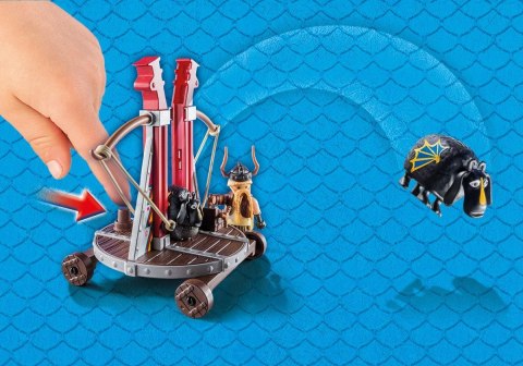 Zestaw z figurkami Dragons 9461 Pyskacz Gbur z katapultą do owiec Playmobil