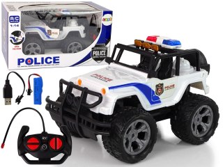 Auto R/C Policja Jeep Policyjny 1:14 Zdalnie Sterowane Efekty Świetlne LEAN Toys