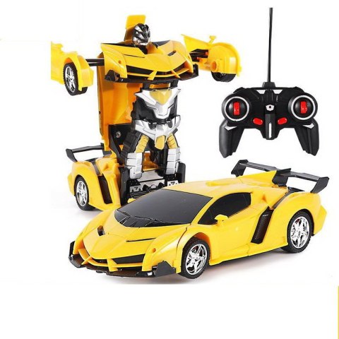 Auto Robot 2w1 Pilot R/C Światło Dźwięk Drift Żółty LEAN Toys