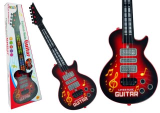 Gitara Elektryczna Gwiazda Struny Kolorowe Diody Czerwona LEAN Toys