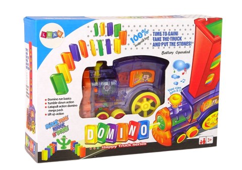 Interaktywna Lokomotywa Pociąg Układanka Domino Przezroczysty Dźwięk LEAN Toys