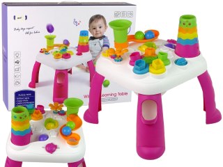 Interaktywny Stolik Edukacyjny Sorter Zjeżdżalnia Piłeczek Różowy LEAN Toys