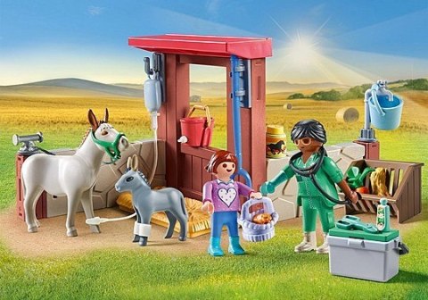 Zestaw figurek Country 71471 Weterynarz z osiołkami Playmobil