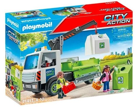 Zestaw z figurkami City Action 71431 Samochód ciężarowy z kontenerami na szkło Playmobil